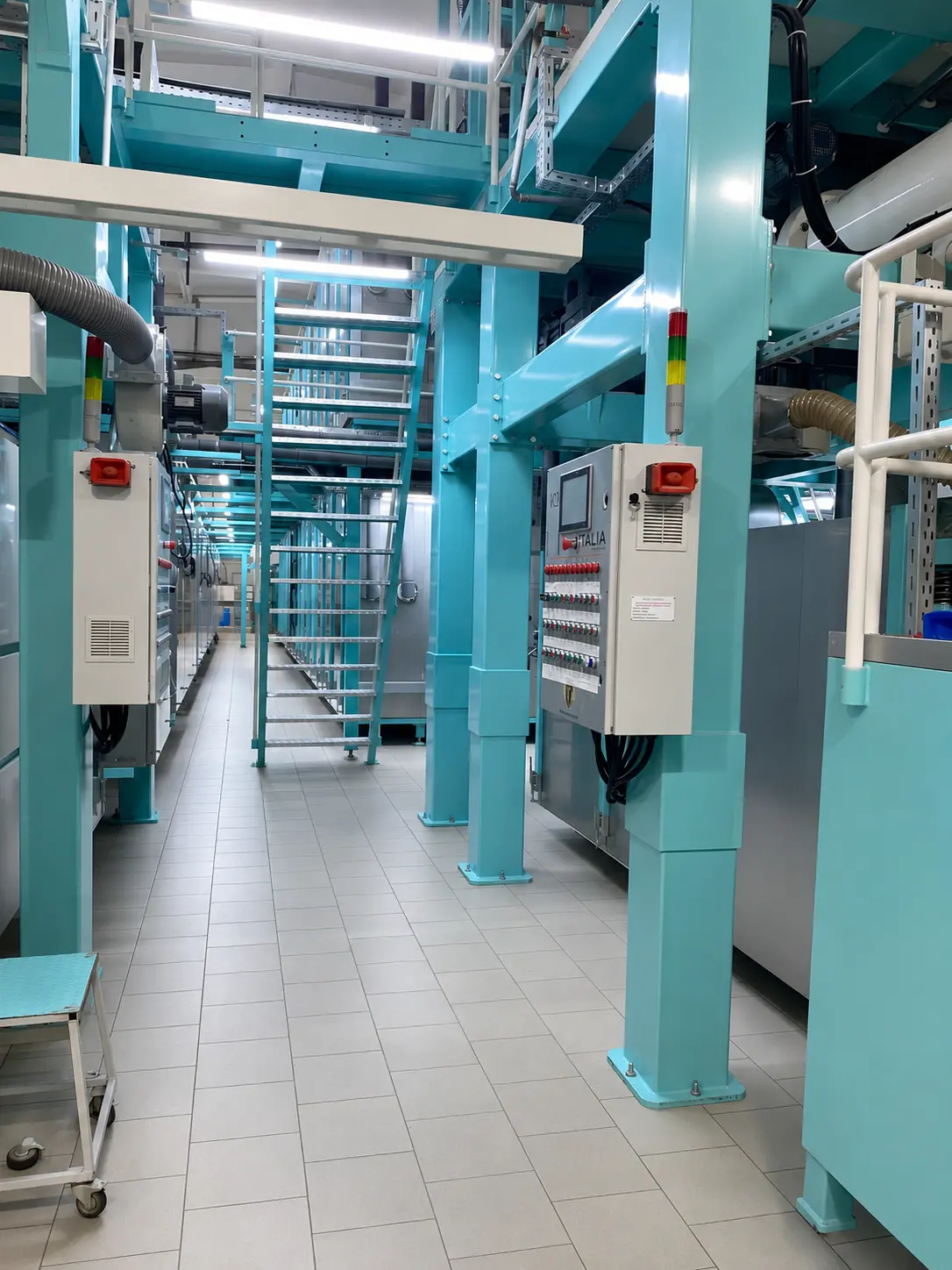 Vista geral da linha de produção de macarrão instalada na Rússia
