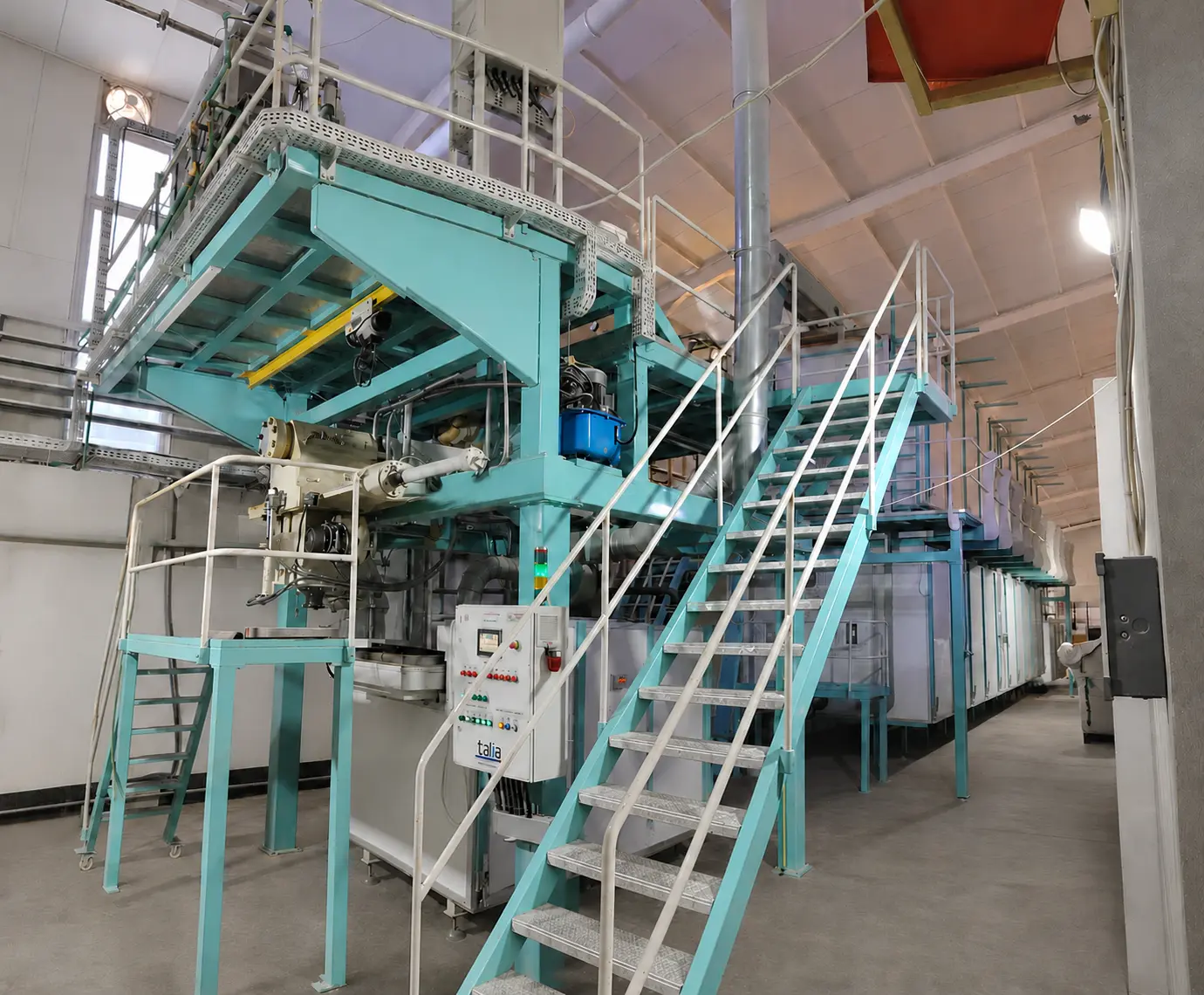 Segunda fábrica — 2022: Vista de uma linha de produção de massas curtas de 600 kg/h instalada